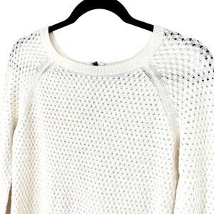 American Eagle White Cable Knit Sweater Size M